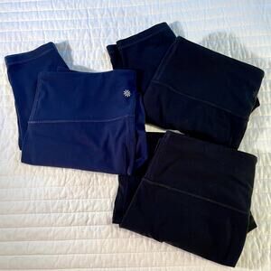 Athleta Black Blue Leggings, size MP